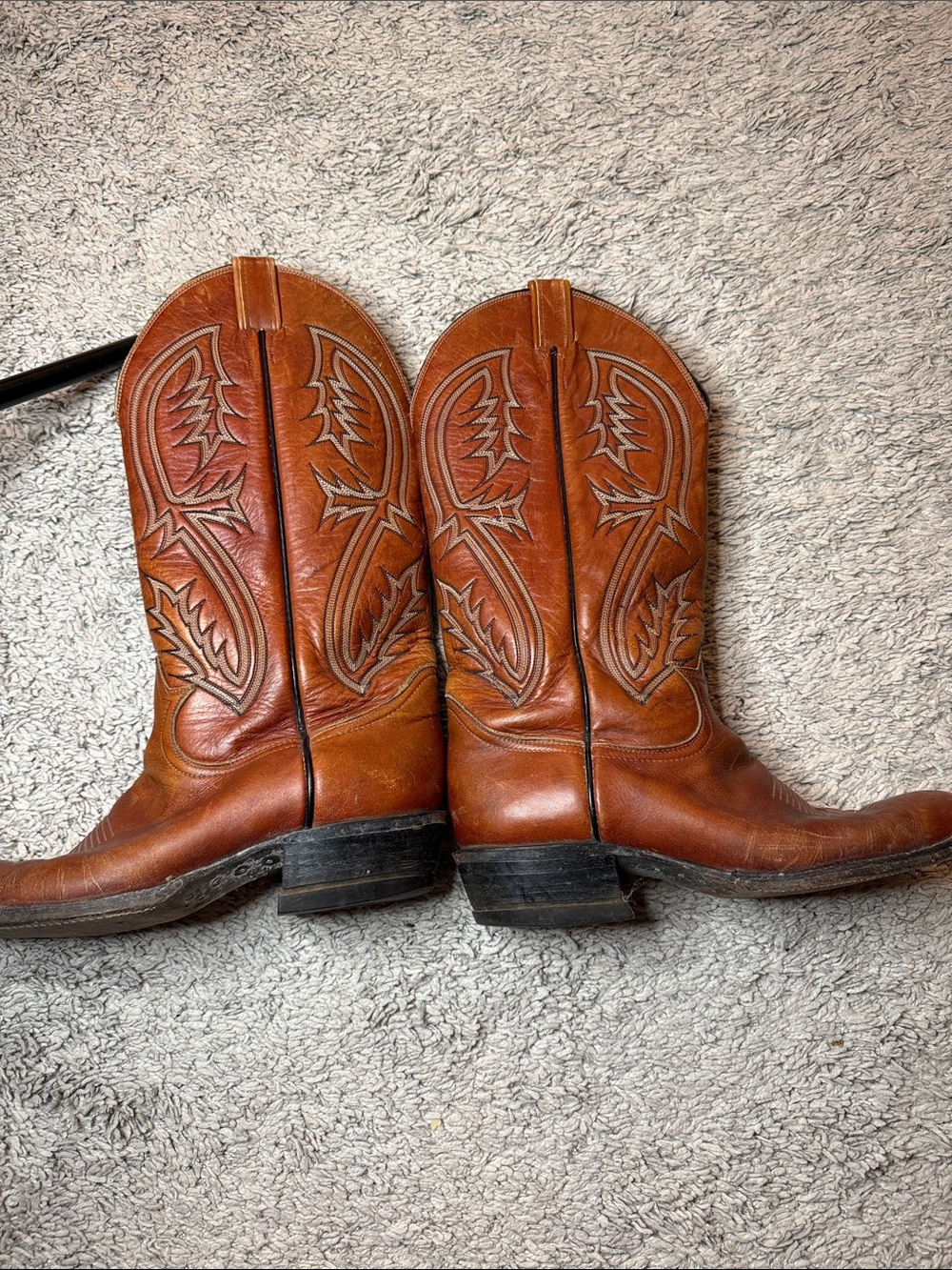 Tony Lama Men's Western leather Cowboy Boots embroidered Classic flannel fall 10 - Picture 5 of 8